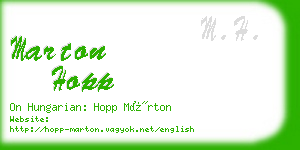 marton hopp business card